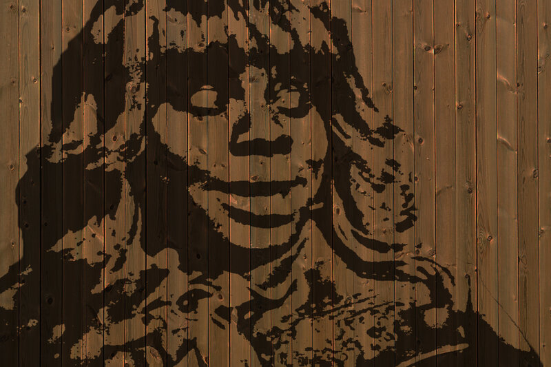 wood carving of a face