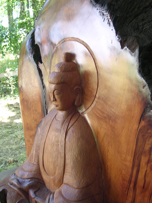 wood carving of buddha