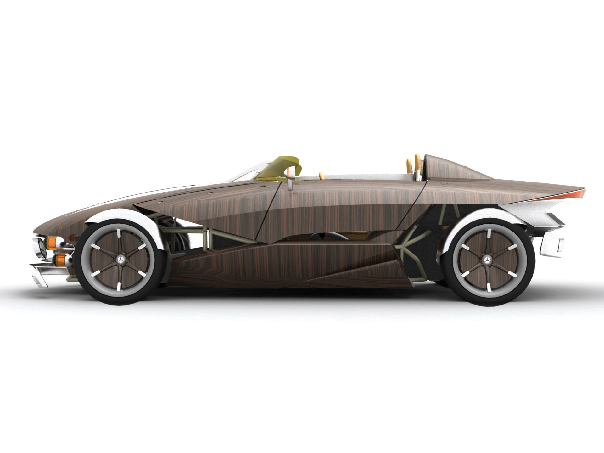 wood-finish concept car