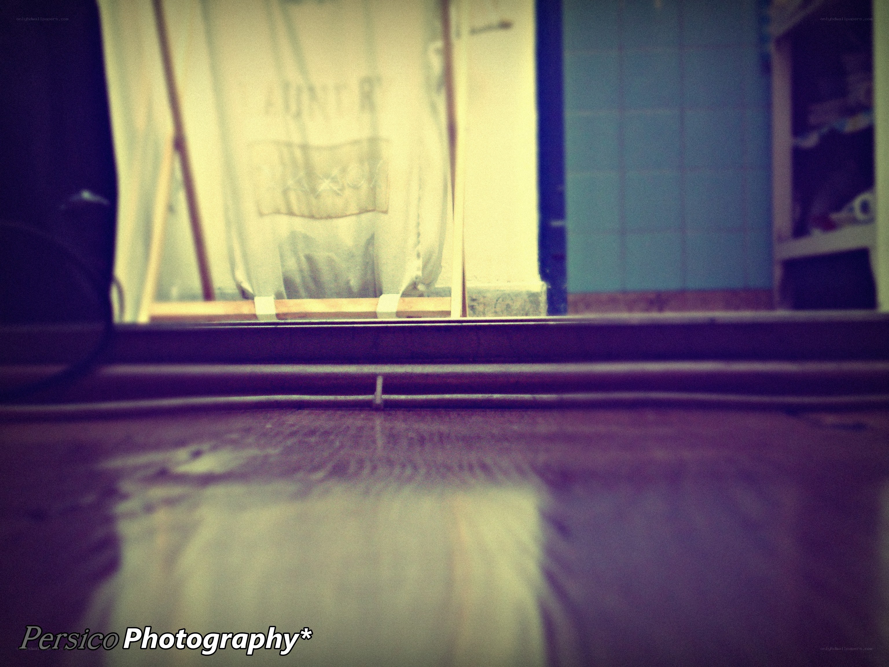 wood floor and shower view