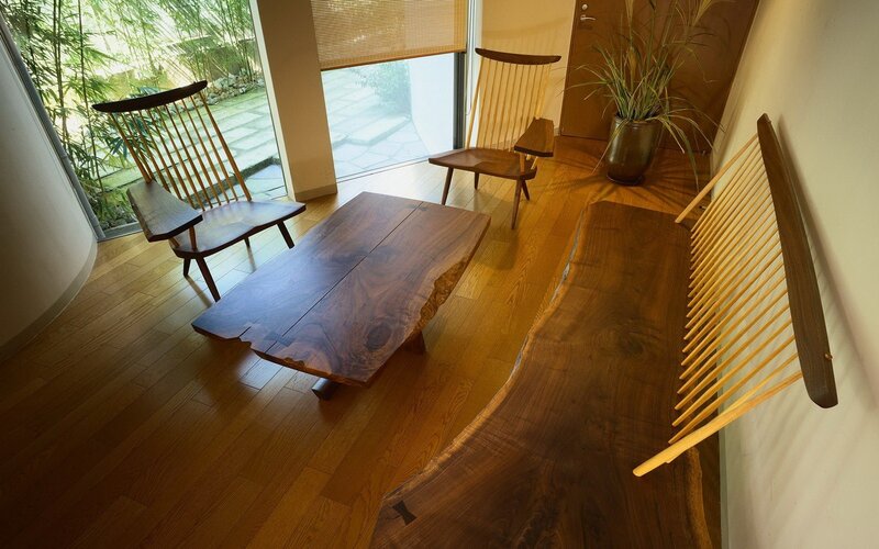 wood furniture in modern room