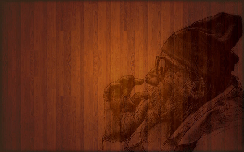 wood grain sketch of a man