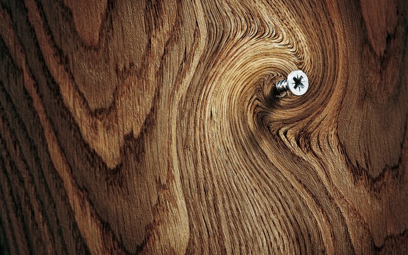 wood grain swirl with screw