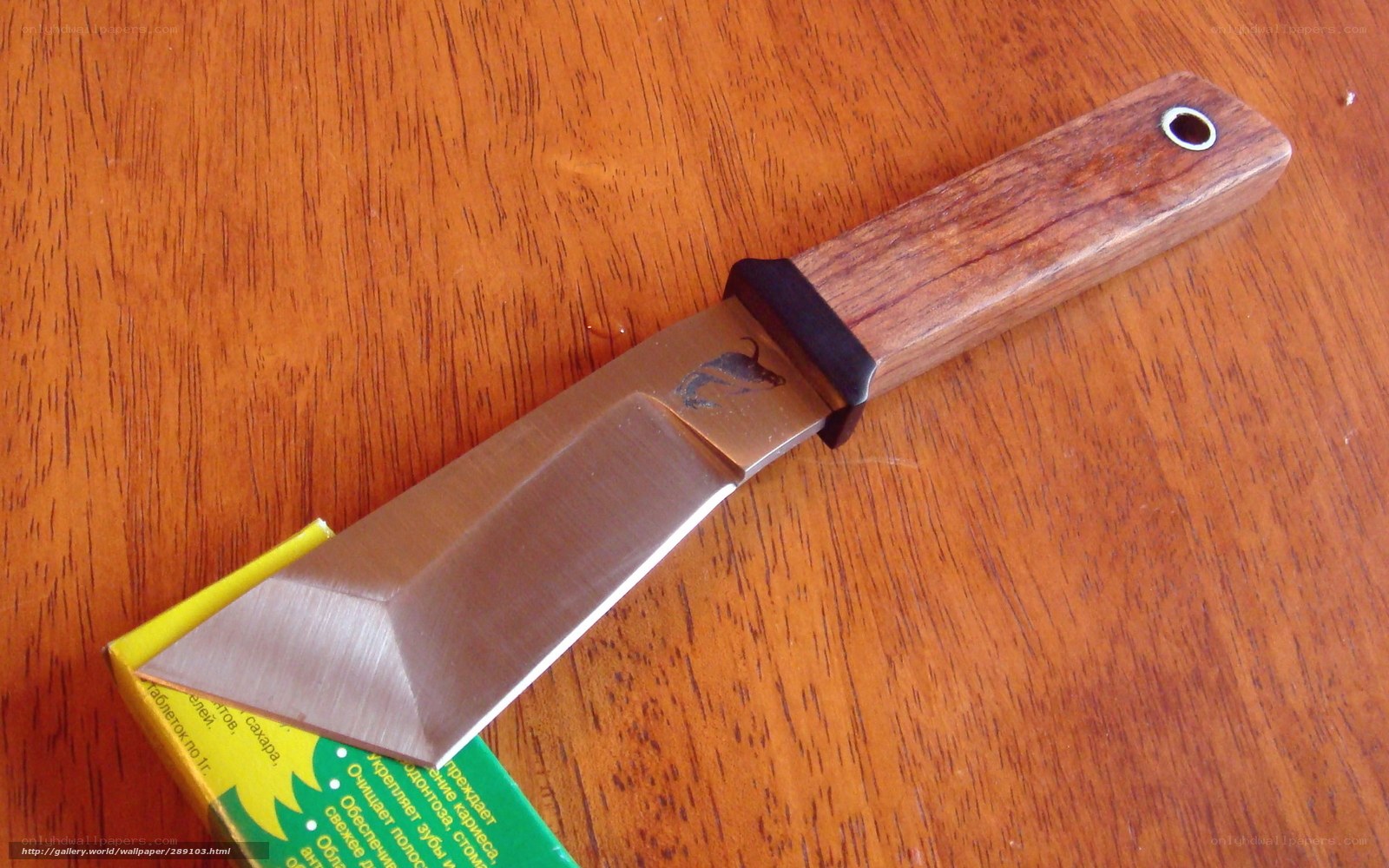 wood-handled knife on table