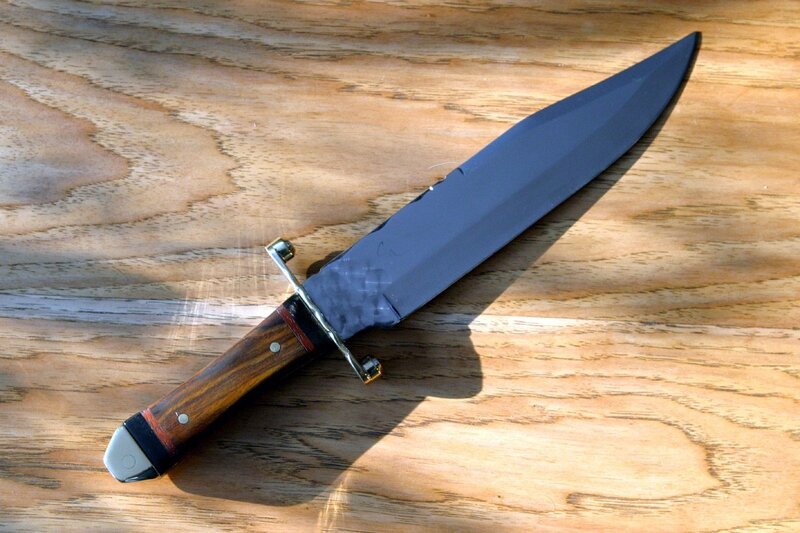 wood-handled knife on wood