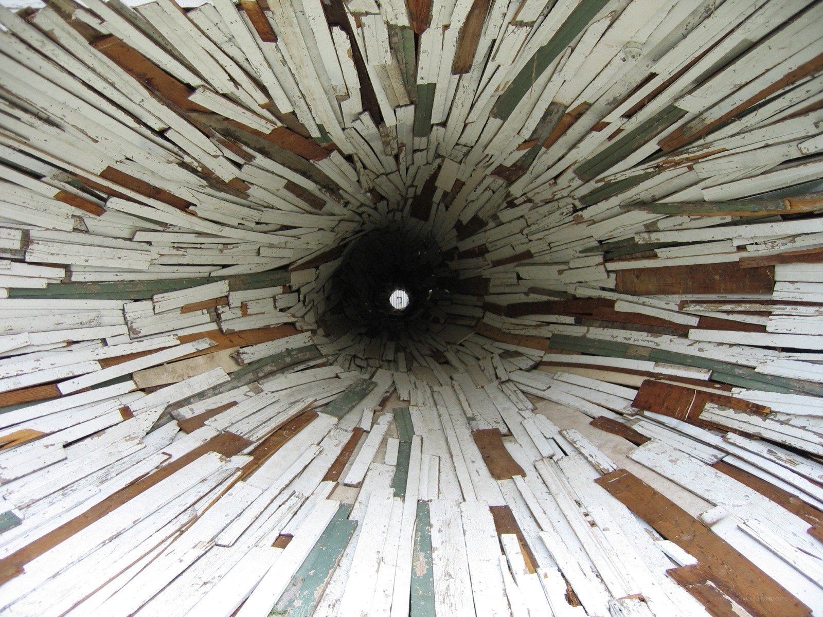 wood plank tunnel structure