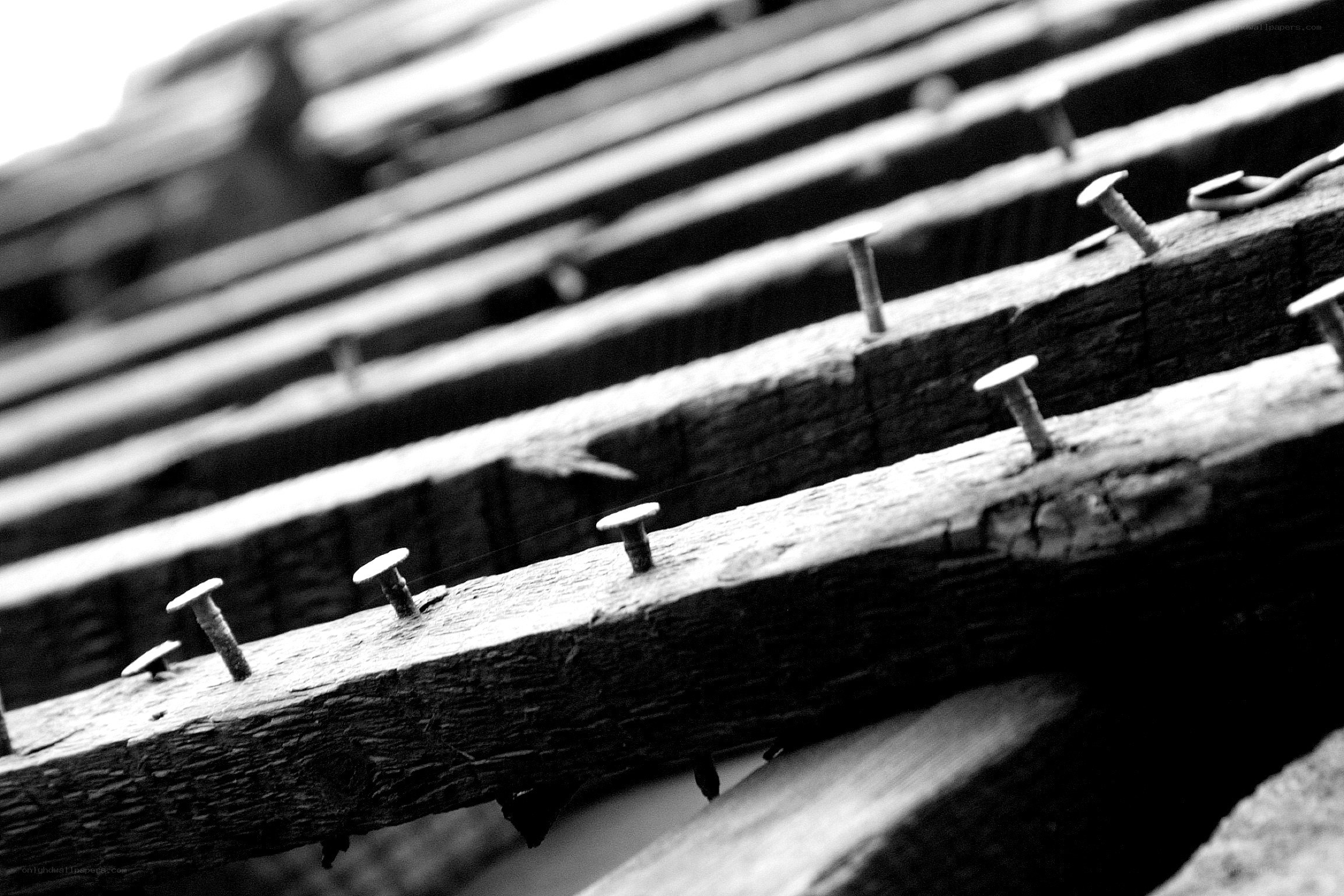 wood planks with nails