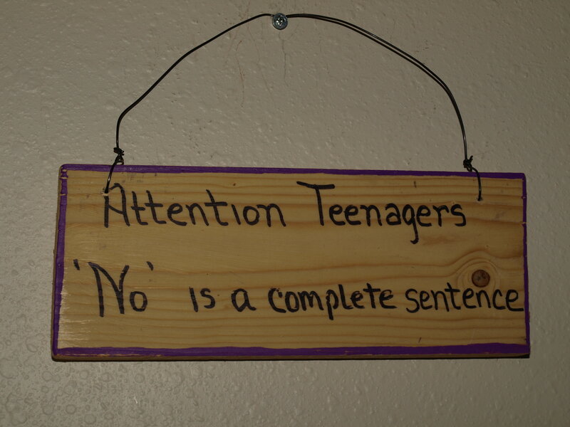 Wood sign for teenagers