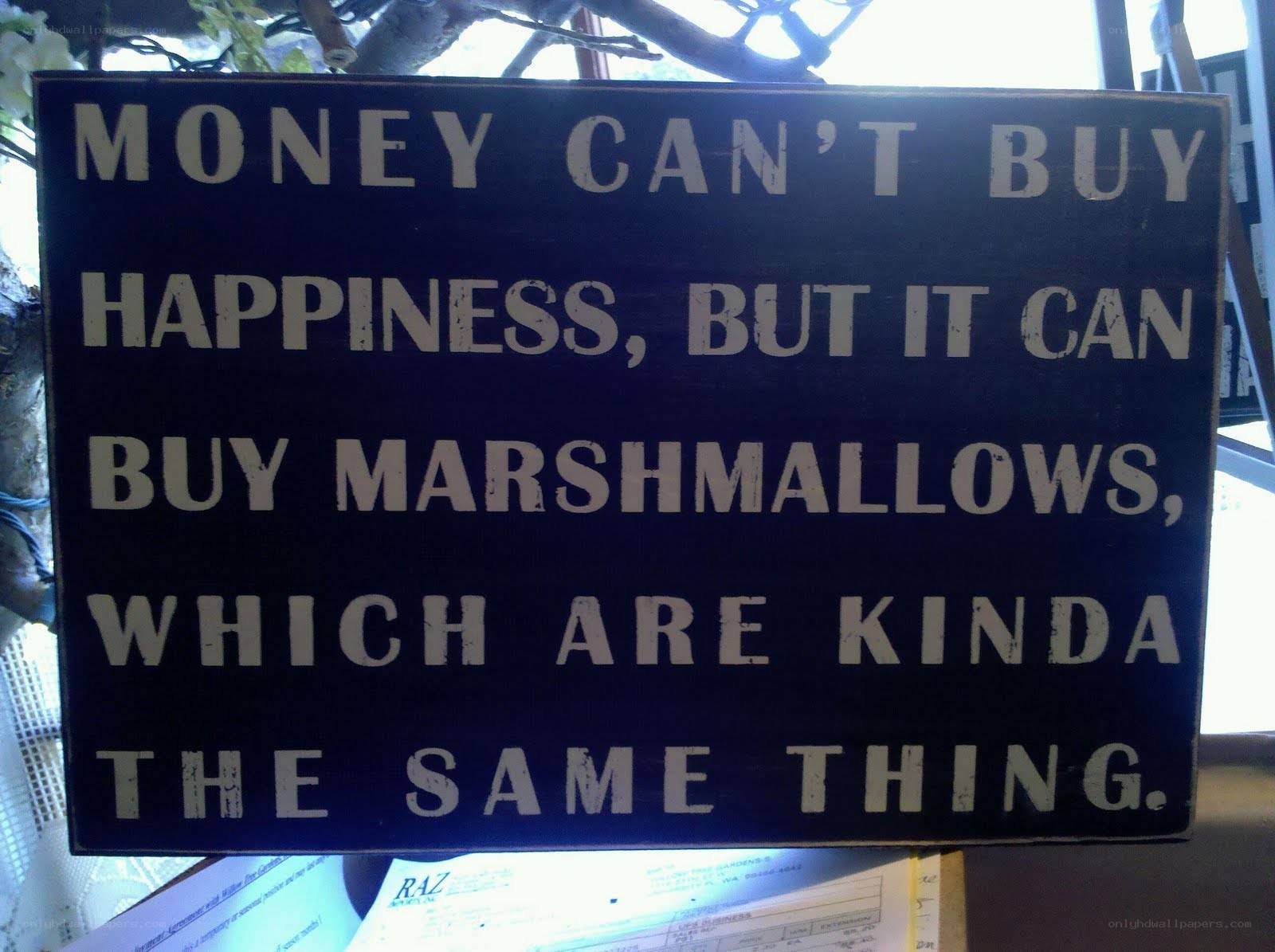 wood sign with quote