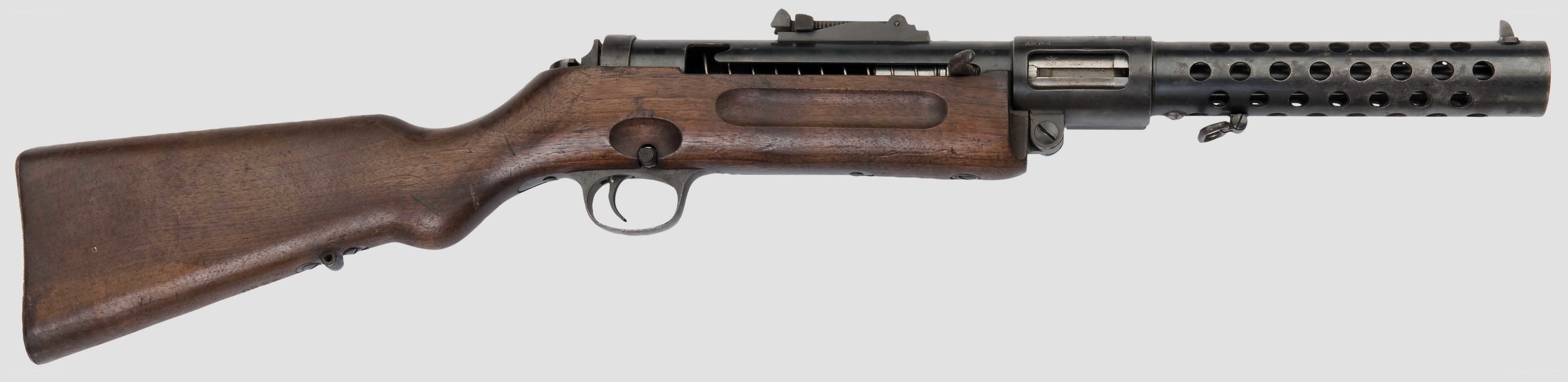 Wood-stocked submachine gun