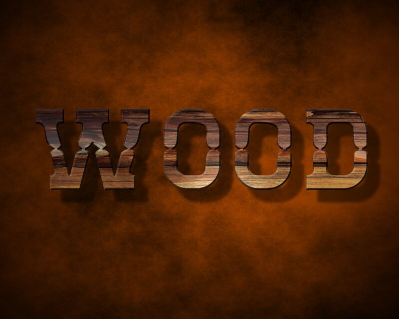 wood text effect