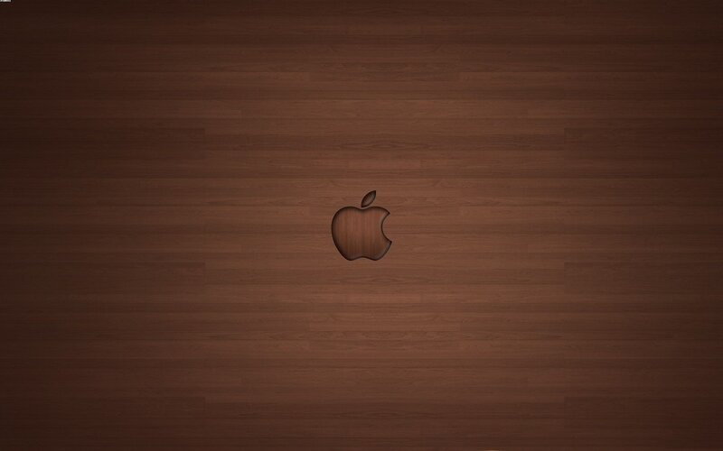 wood texture apple logo