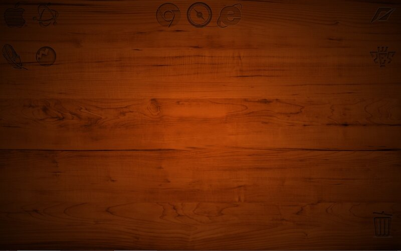 wood texture with app icons