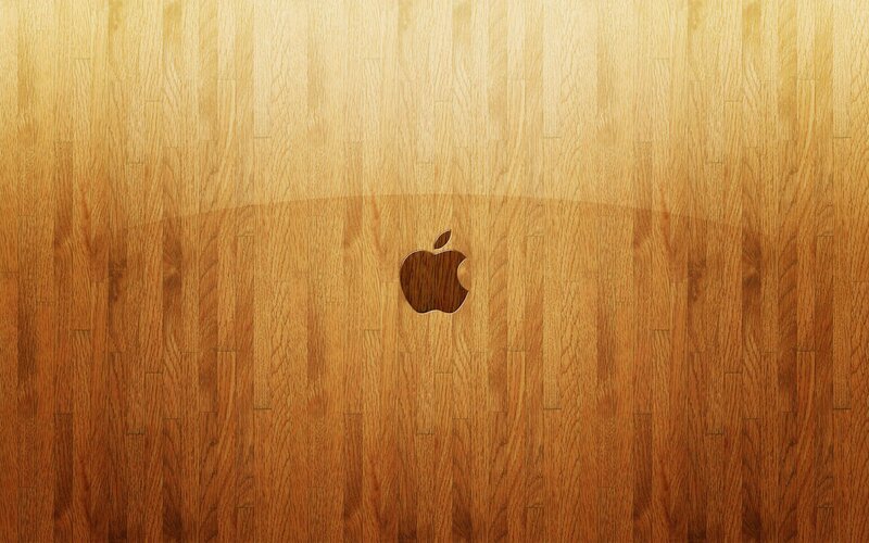 wood texture with apple logo