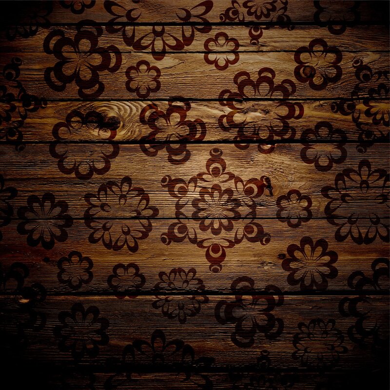 wood texture with floral pattern
