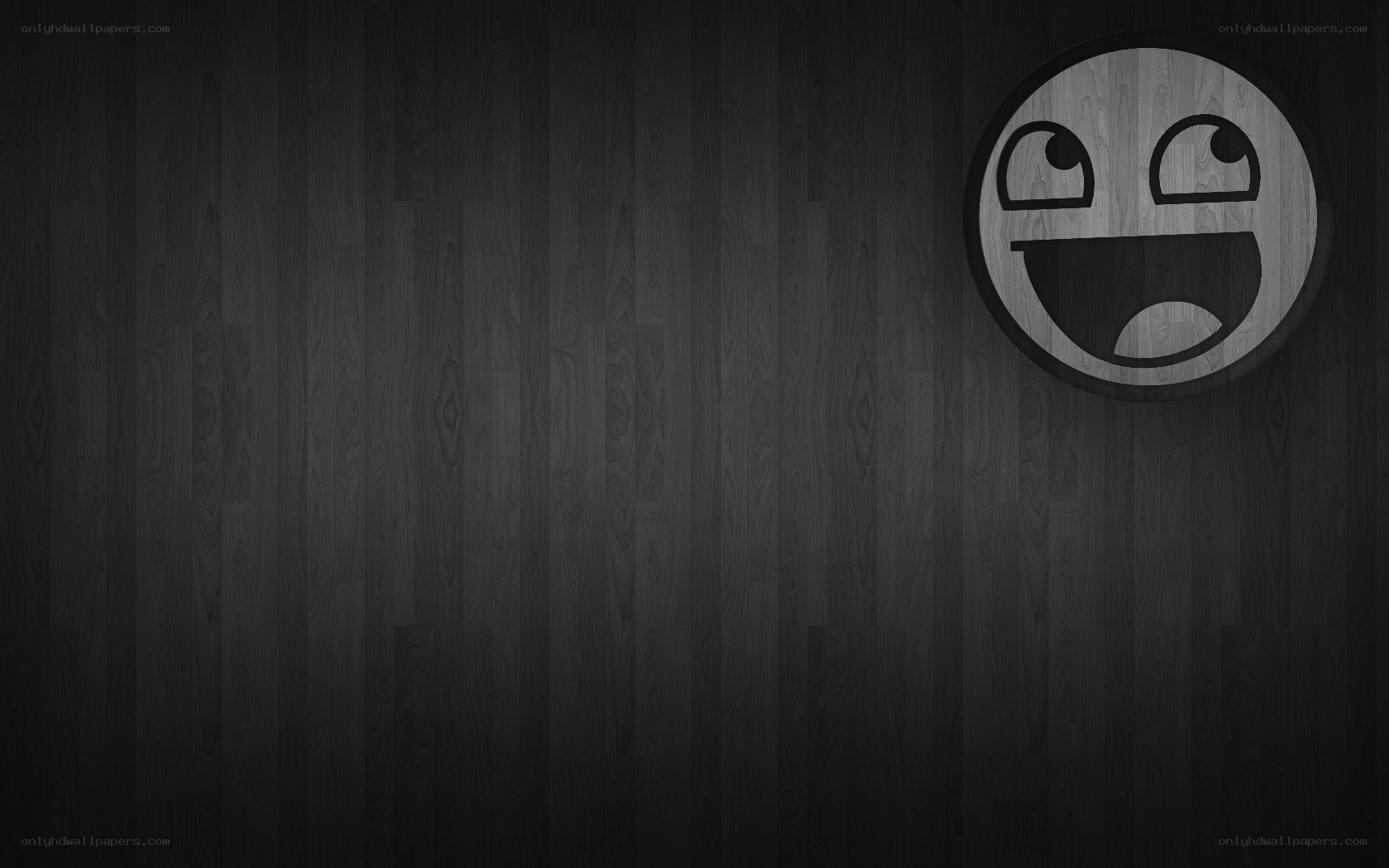 wood texture with smiley face
