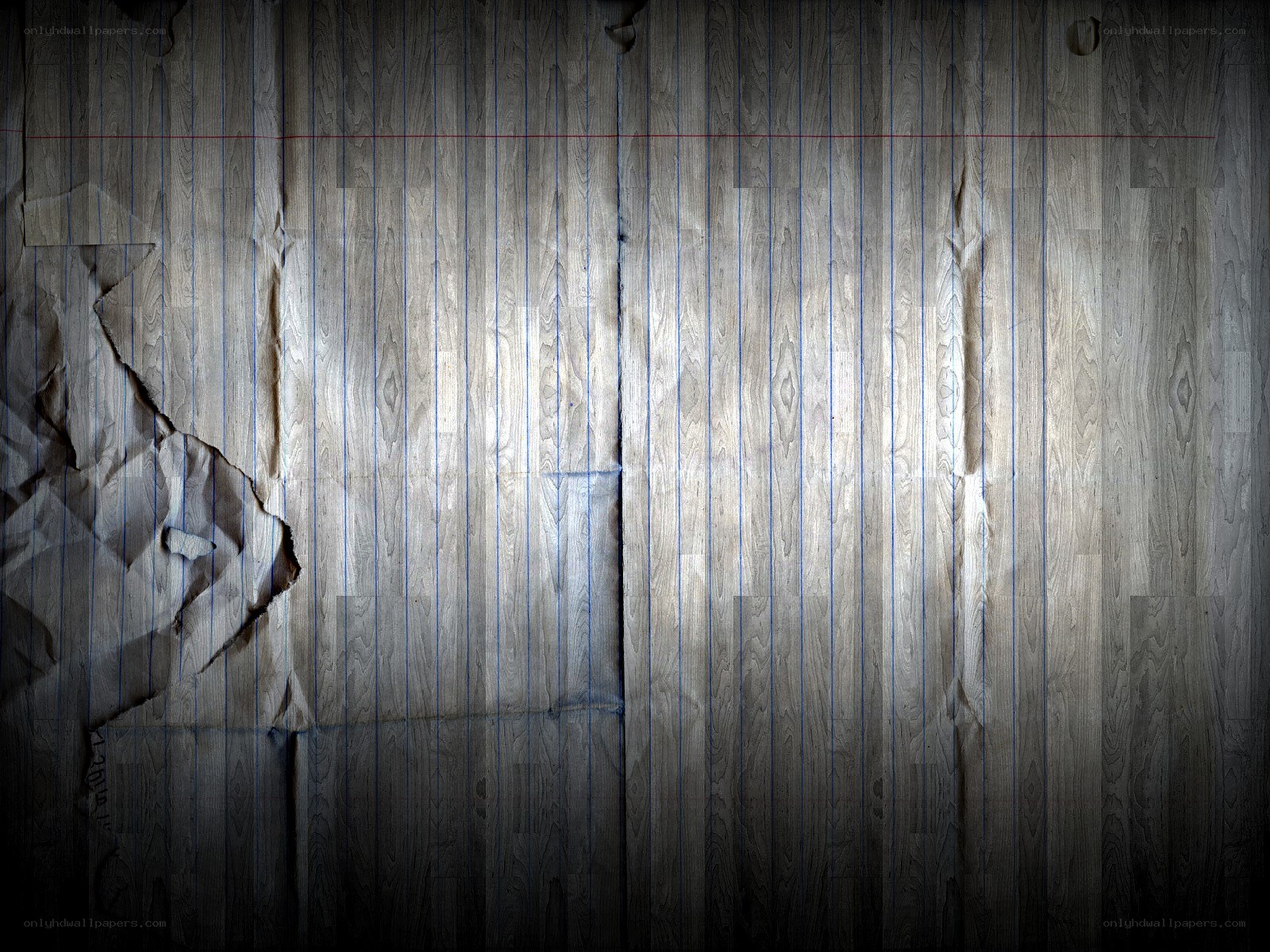 wood texture with torn paper