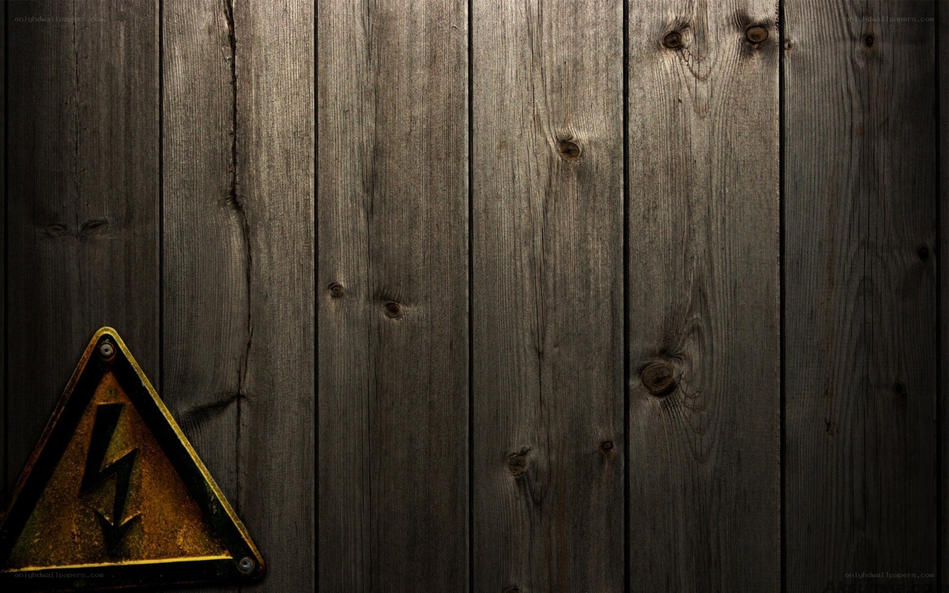 wood texture with warning sign