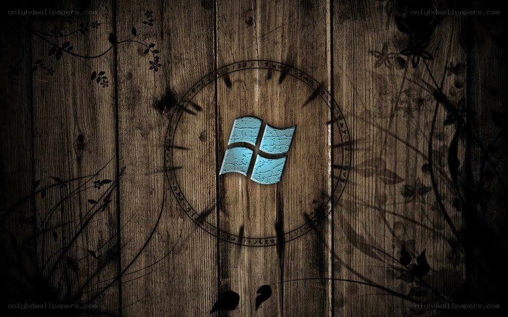 wood texture with windows logo