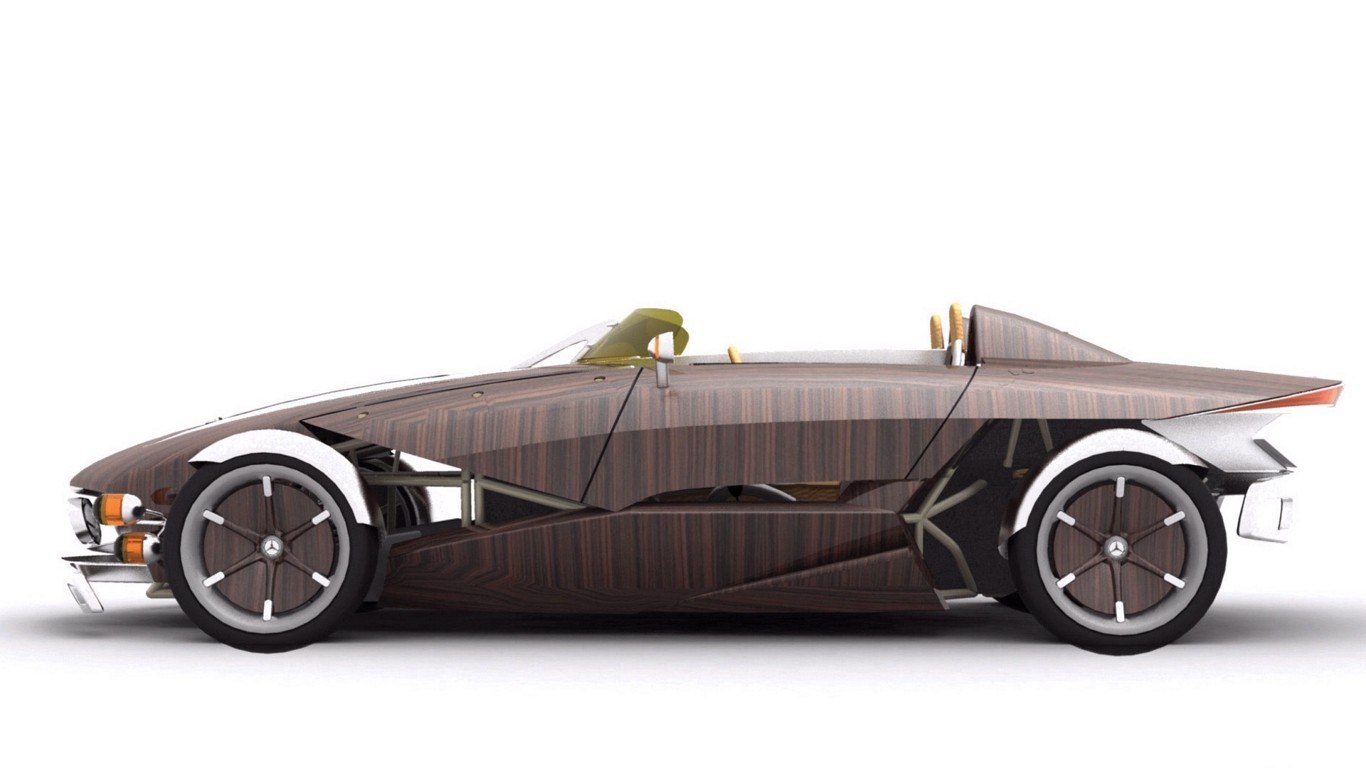 wood-textured concept car