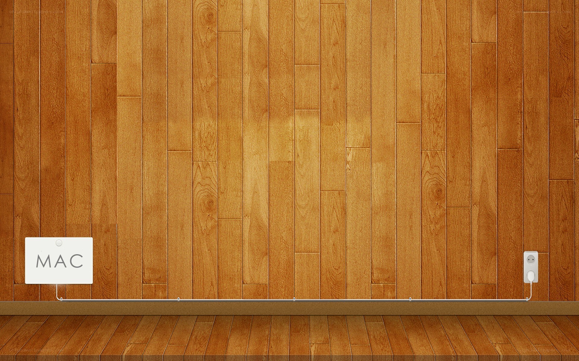 wood wall with mac sign