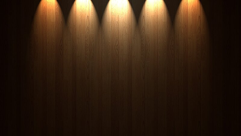 wood wall with spotlights