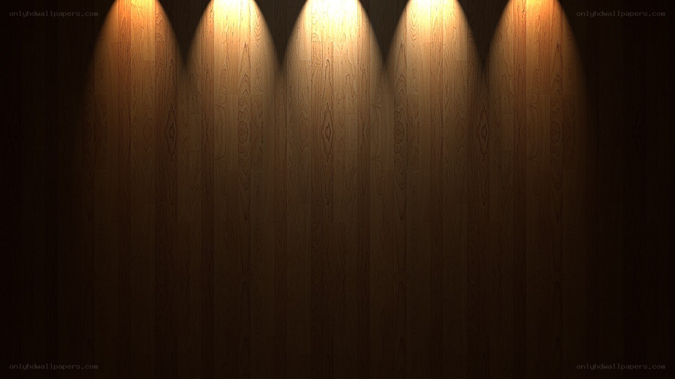 wood wall with spotlights
