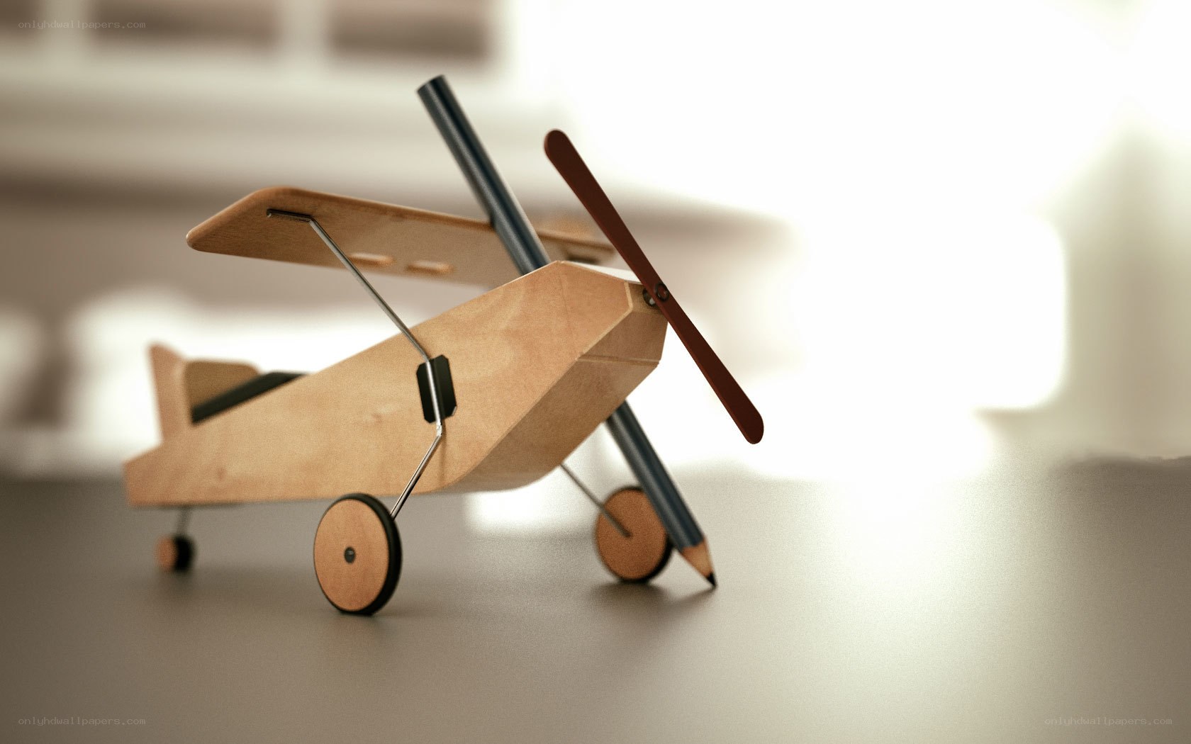 wooden airplane model