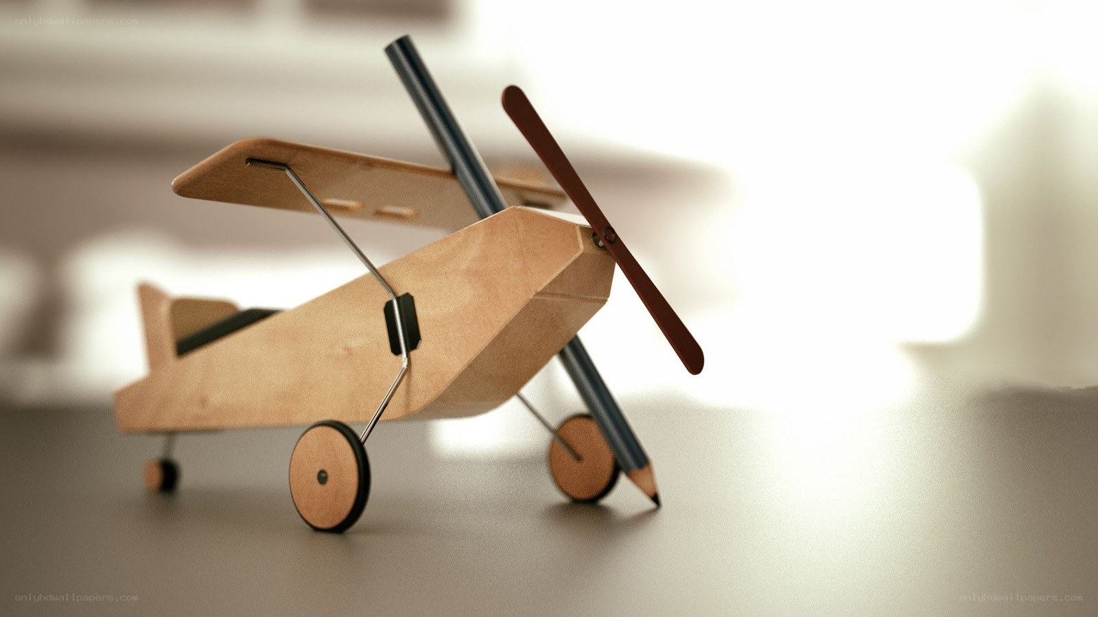 wooden airplane model