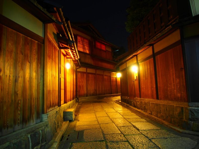 Wooden Alley at Night