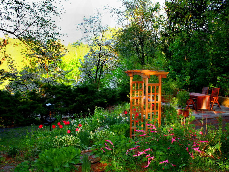 Wooden Arbor in Garden