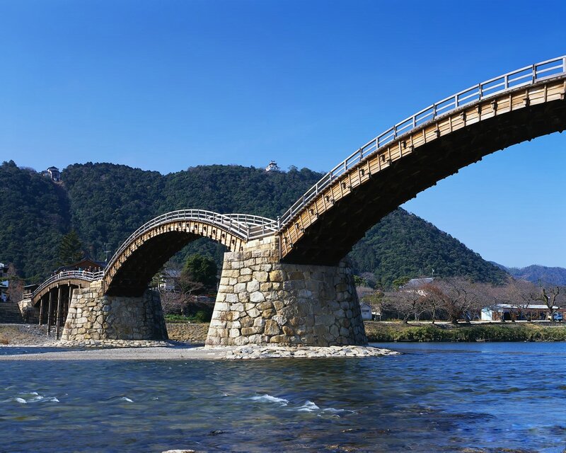 Wooden Arched Bridge — Blue