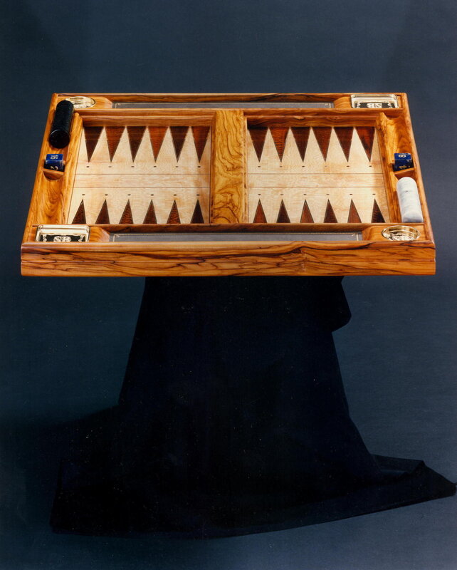 wooden backgammon set