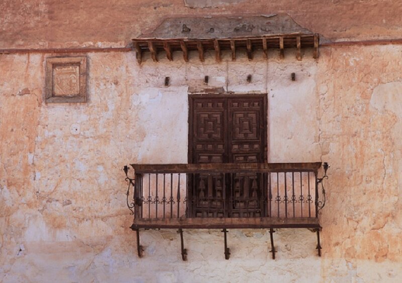 Wooden Balcony on Wall