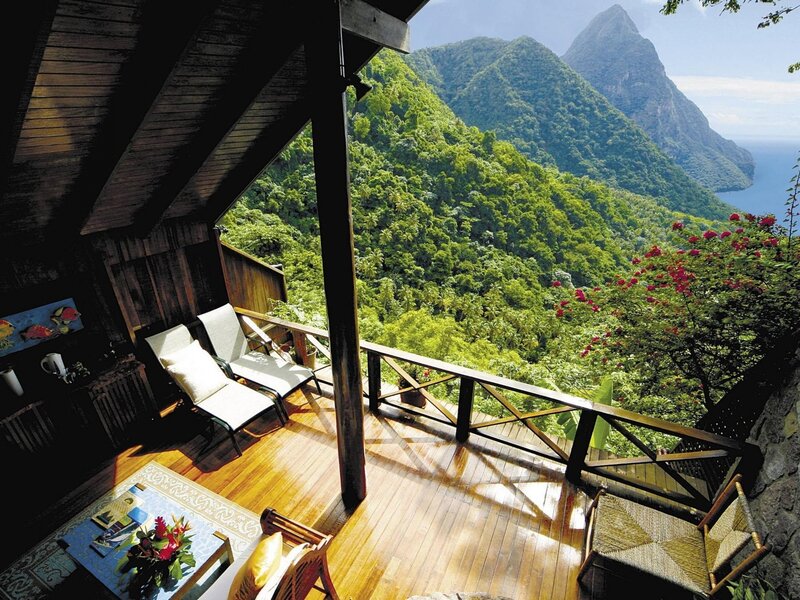 Wooden Balcony with Chairs