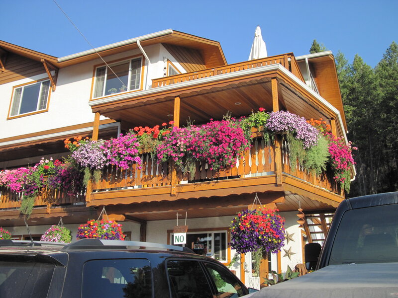 Wooden Balcony with Flowers