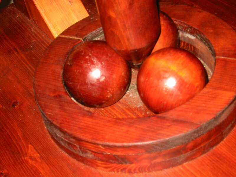 wooden balls in a bowl