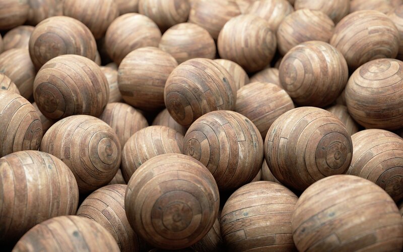 Wooden Balls with Grain — Brown