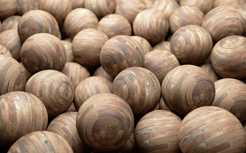 Wooden Balls with Grain