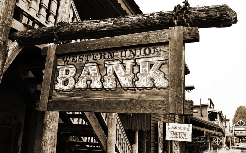 Wooden Bank Sign