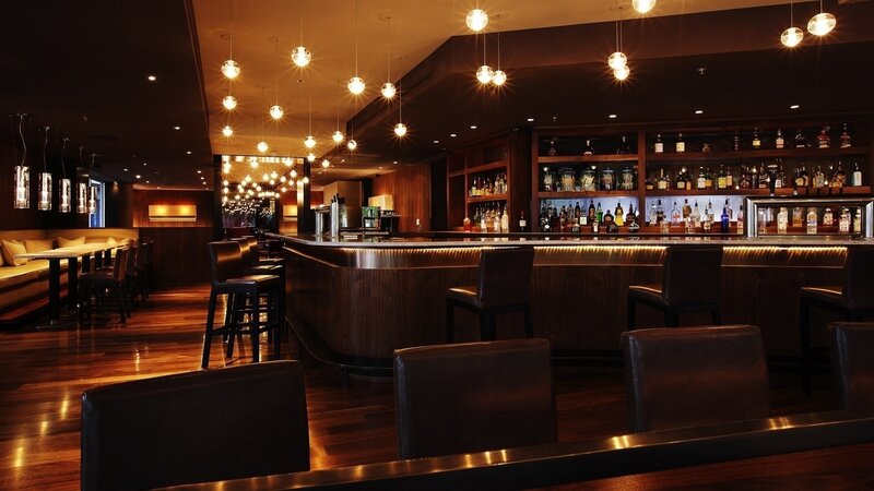 Wooden Bar Interior — Brown, Warm, Night, Photograph
