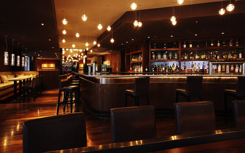 Wooden Bar Interior — Brown, Warm, Night