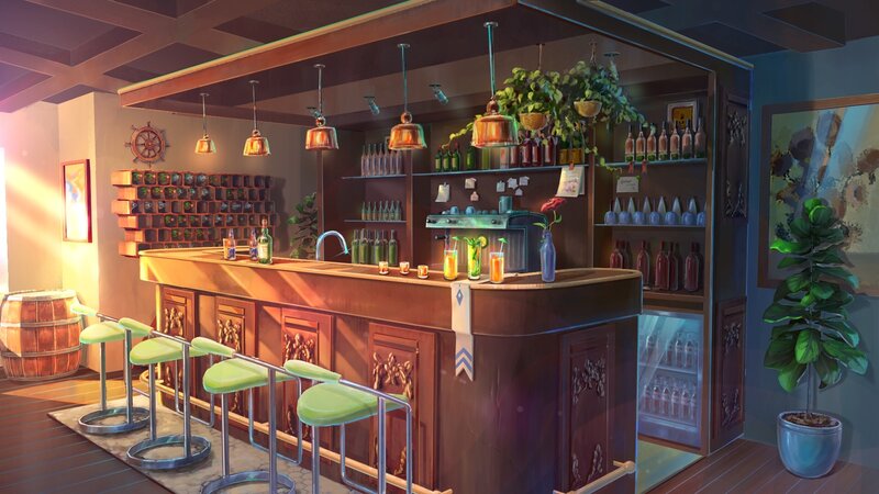 Wooden Bar Interior — Brown, Warm, Sunset