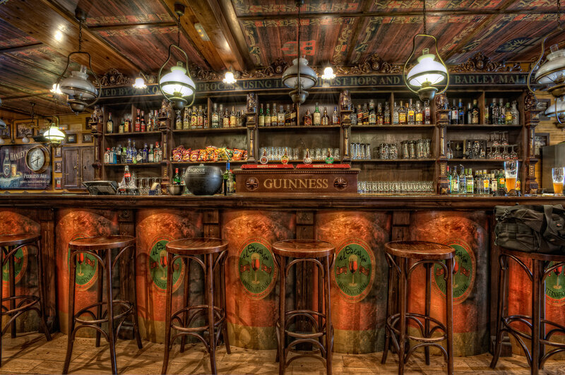 Wooden Bar Interior — Brown, Warm