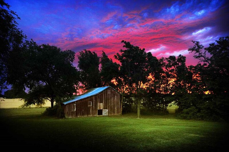 Wooden Barn at Dusk