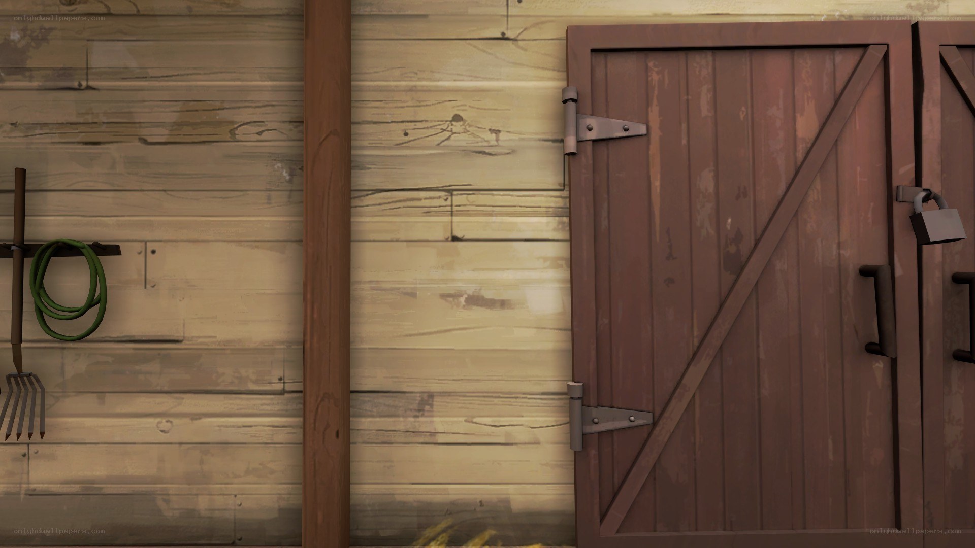 wooden barn door interior
