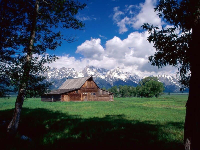 Wooden Barn in Field — Serene