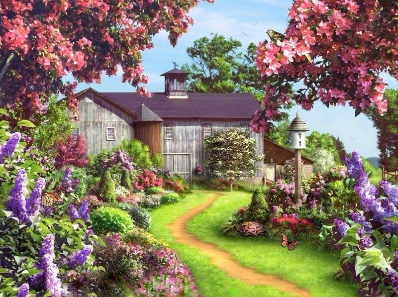 Wooden Barn in Garden