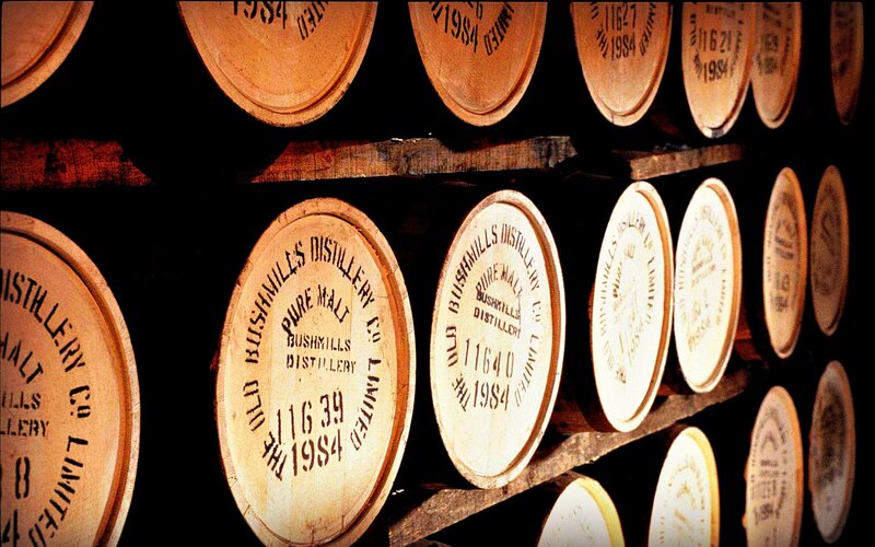 Wooden Barrels in Storage