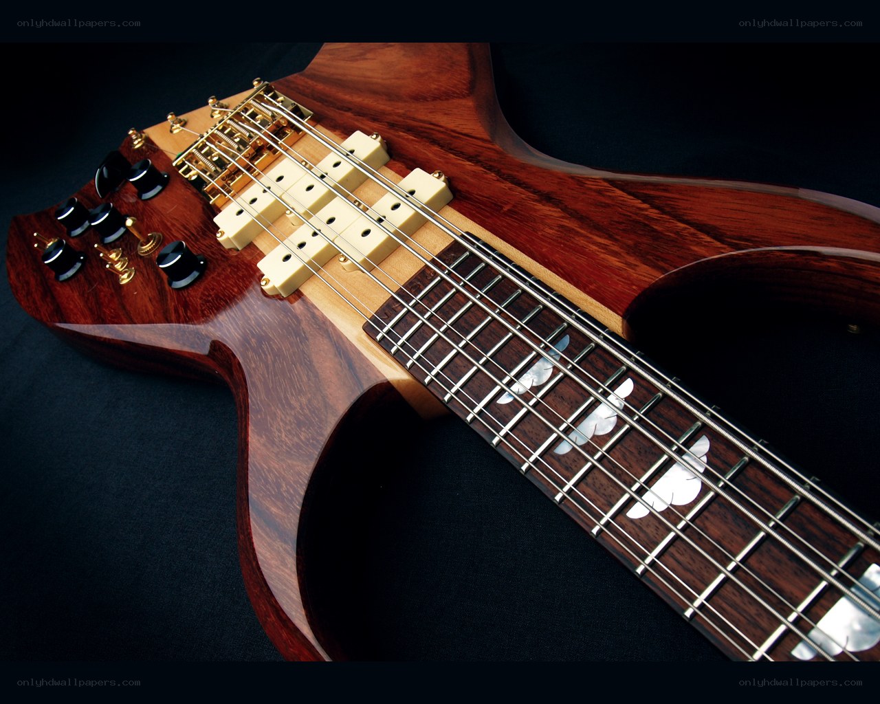 wooden bass guitar